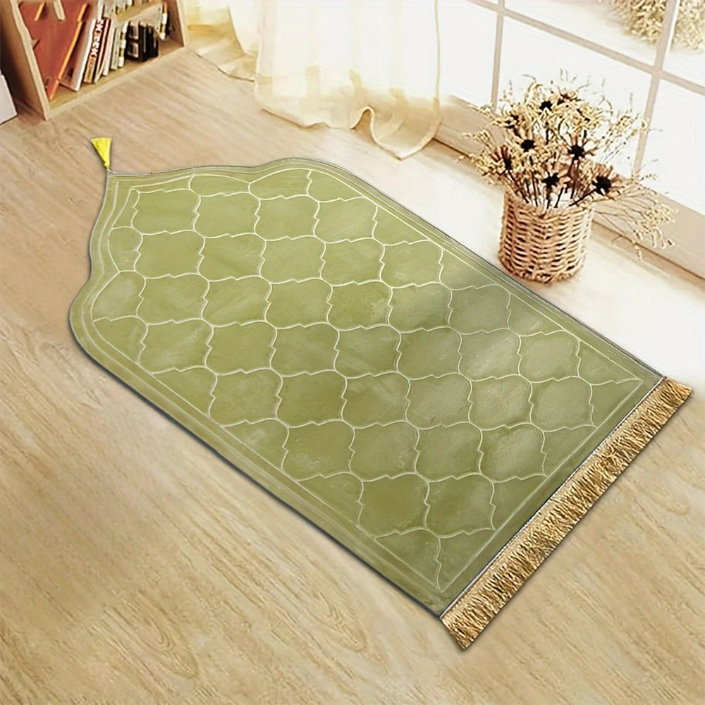 Luxury Soft Islamic Prayer Mat with Tassels – Comfortable & Elegant Design for Daily Salah